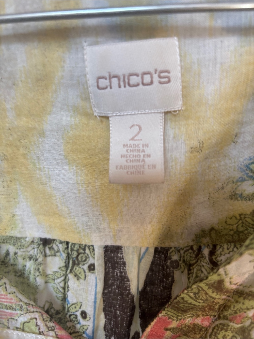 Chico's Women's White Gauze Print 1/2 Sleeve Tunic/Blouse. - Picture 2 of 7